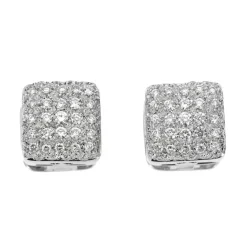 Boucles d'oreilles or blanc et diamants