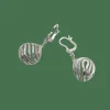 Boucles d'oreilles or blanc, diamants, cristal de roche, monture cage gravée à la main