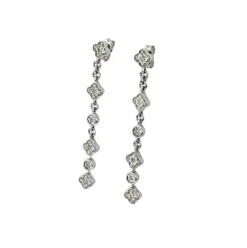 Boucles d'oreilles or blanc et diamants