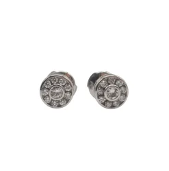 Boucles d'oreilles or blanc diamants