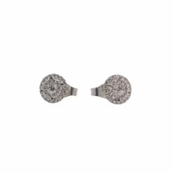 Boucles d’oreilles or blanc serties de diamants