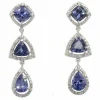 Boucles d'oreilles or blanc tanzanites