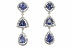 Boucles d'oreilles or blanc tanzanites