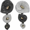 Boucles d'oreilles or blanc diamants