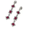 Boucles d'oreilles or blanc, Rubis ovales, Diamants naturels