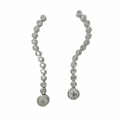 Boucles d'oreilles or blanc et diamants 2,2 ct