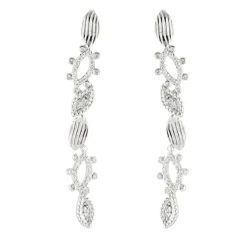 Boucles d'oreilles or blanc diamants
