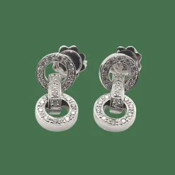 Boucles d'oreilles or blanc diamants