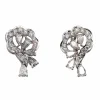 Boucles d'oreilles or blanc diamants