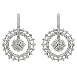 Boucles d'oreilles Or blanc Diamant