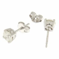 Boucles d'oreilles or blanc diamants certifiés IGI de 1,40 ct I / VVS2