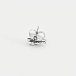 Boucles d'oreilles or blanc diamants