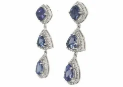 Boucles d'oreilles or blanc tanzanites