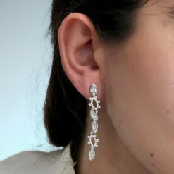 Boucles d'oreilles or blanc diamants