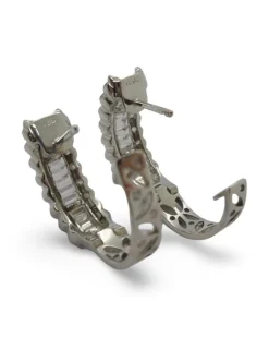 Boucles d'oreilles or blanc diamants 2 cts