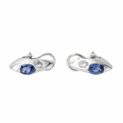 Boucles d'oreilles Or blanc Saphir