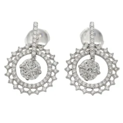 Boucles d'oreilles Or blanc Diamant