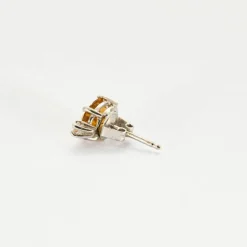 Boucles d'oreilles or blanc saphir jaune diamants