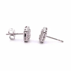 Boucles d’oreilles or blanc diamants