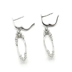 Boucles d'oreilles or blanc diamants