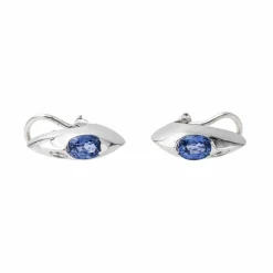 Boucles d'oreilles Or blanc Saphir