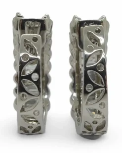 Boucles d'oreilles or blanc diamants 2 cts