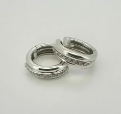 Boucles d'oreilles or blanc & diamants