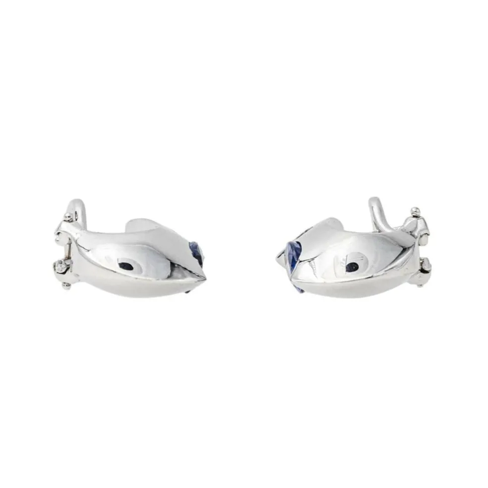 Boucles d'oreilles Or blanc Saphir