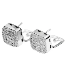 Boucles d'oreilles or blanc et diamants