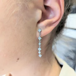 Boucles d'oreilles or blanc et diamants