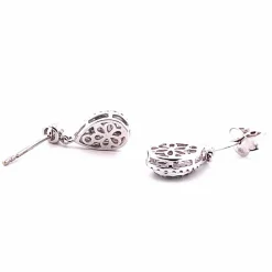 Boucles d’oreilles or blanc diamants forme goutte