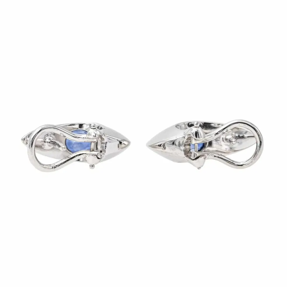 Boucles d'oreilles Or blanc Saphir