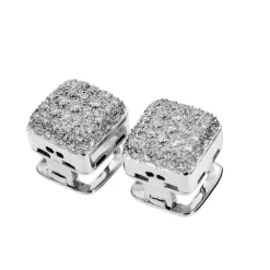 Boucles d'oreilles or blanc et diamants