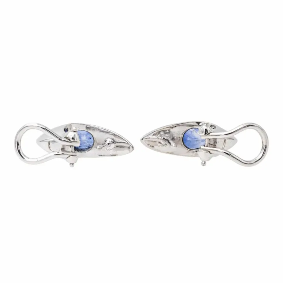 Boucles d'oreilles Or blanc Saphir
