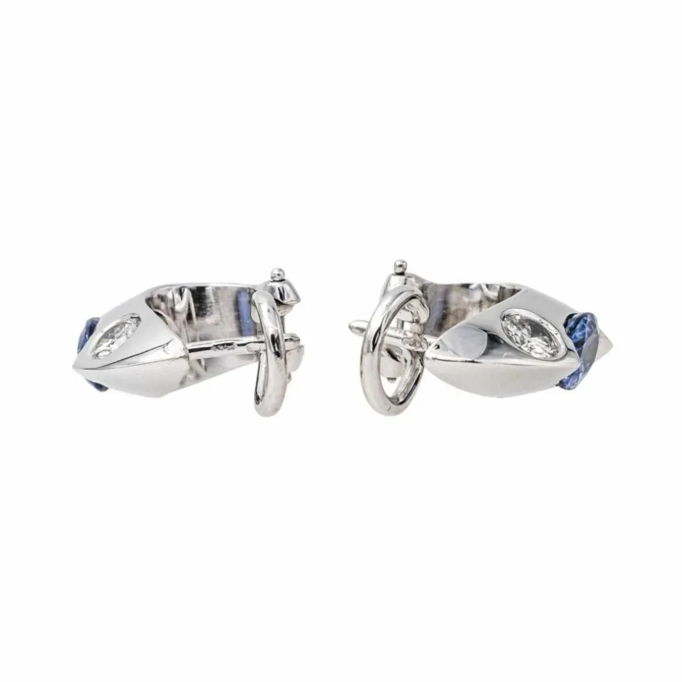 Boucles d'oreilles Or blanc Saphir