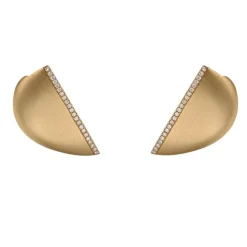 Boucles d'oreilles or brossé et diamants Ofée