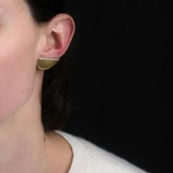 Boucles d'oreilles or brossé et diamants Ofée