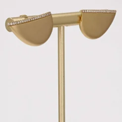 Boucles d'oreilles or brossé et diamants Ofée