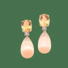 Boucles d'oreilles Or Citrine Saphir Rose