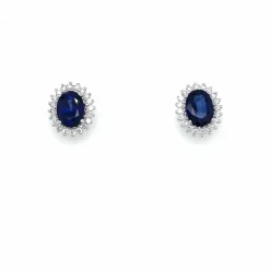 Boucles d'oreilles Or Diamants Saphir