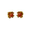 Boucles d'Oreilles Or Et Corail