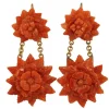 Boucles d'oreilles Or et Corail