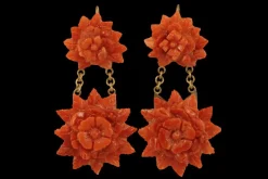 Boucles d'oreilles Or et Corail