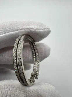 Boucles d'oreilles or et diamants 2 ct