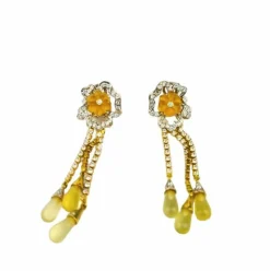 Boucles d'oreilles Or Goutte de Verre