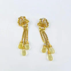 Boucles d'oreilles Or Goutte de Verre