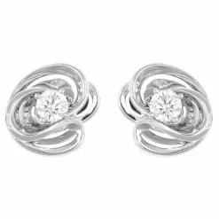 Boucles d'oreilles Or Gris et Diamants
