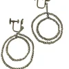 Boucles d'Oreilles Or Gris Perles Fines