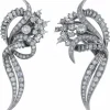 Boucles d'oreilles or gris diamants