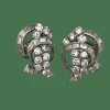 Boucles d'Oreilles Or Gris Platine Diamants